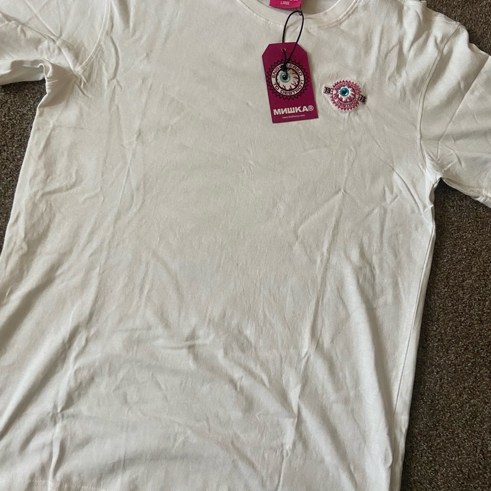 White and Pink Short Sleeve Tee